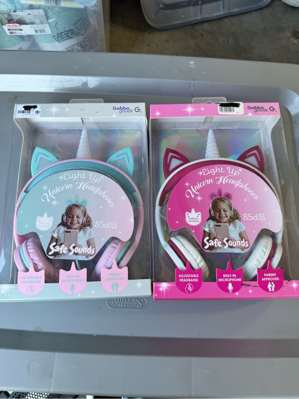 Gabba Goods Light-Up Unicorn Kids Headphones - Pink & Teal Options